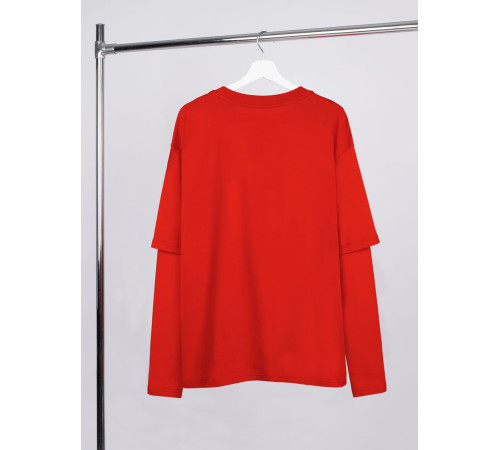 Футболка оверсайз с двойным рукавом Kosmos, красная