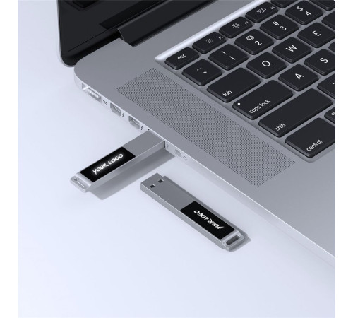 Флешка markBright с зеленой подсветкой, 16 Гб