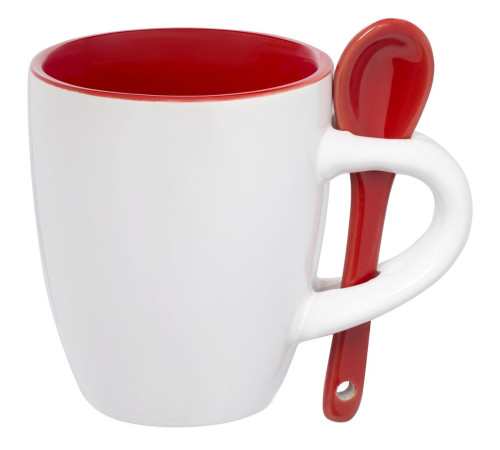 Кофейная кружка Pairy с ложкой, красная