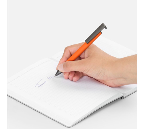 Ручка шариковая Standic с подставкой для телефона, оранжевая