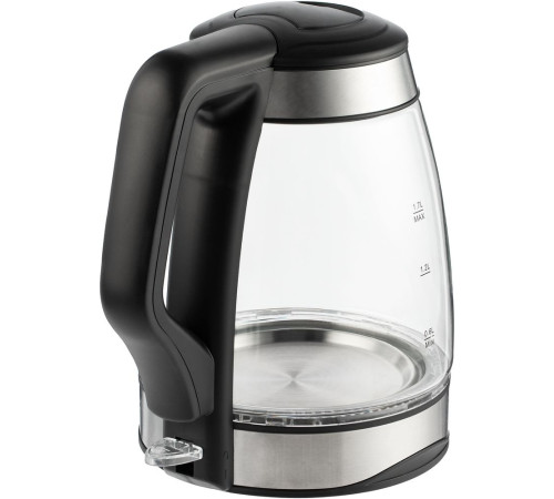 Электрический чайник Lumimore, стеклянный, серебристо-черный