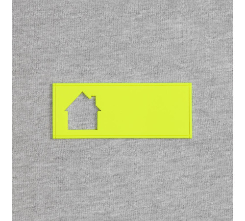 Лейбл из ПВХ с вырубкой «Дом», желтый неон