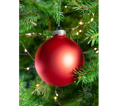 Елочный шар Finery Matt, 10 см, матовый красный