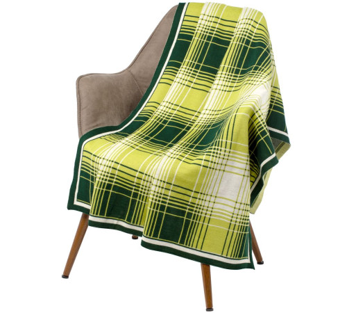 Плед Duotone, зеленый с белым