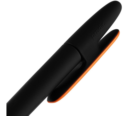 Ручка шариковая Prodir DS5 TRR-P Soft Touch, черная с оранжевым
