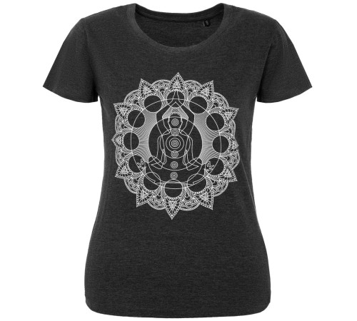 Футболка женская Chakraday, черный меланж
