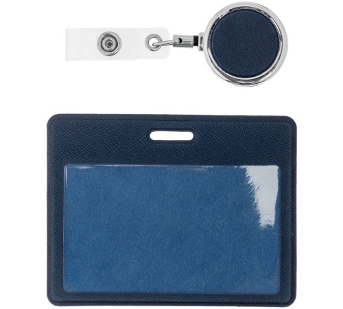Чехол для карточки с ретрактором Devon, синий