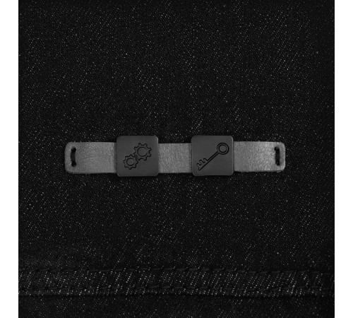 Лейбл кожаный Gimel, S, серый