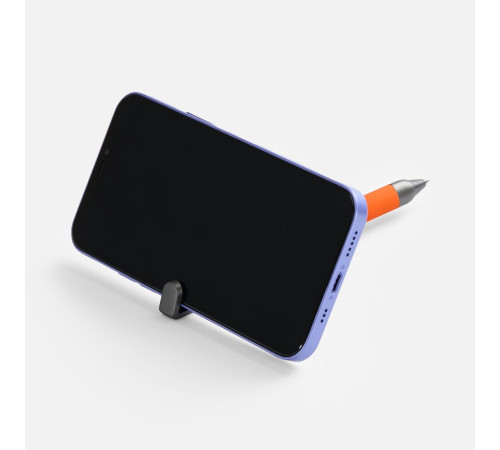 Ручка шариковая Standic с подставкой для телефона, оранжевая