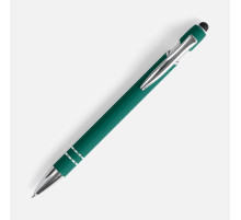 Ручка шариковая Pointer Soft Touch со стилусом, зеленая