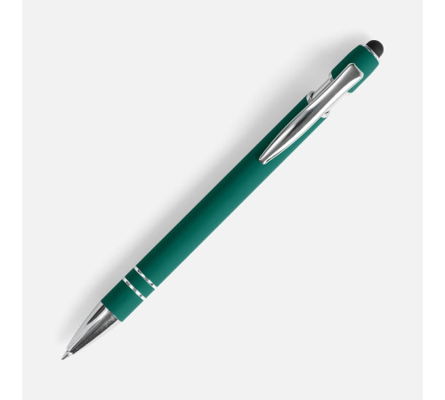 Ручка шариковая Pointer Soft Touch со стилусом, зеленая