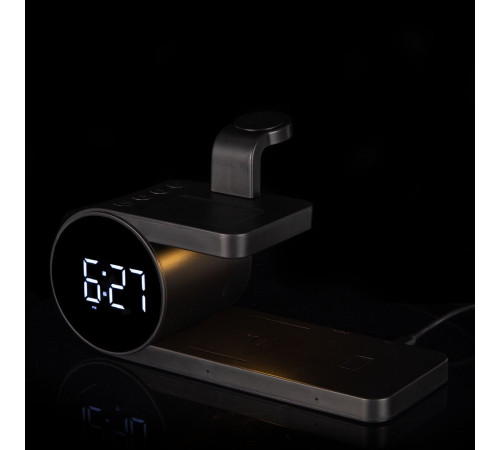 Станция беспроводной зарядки с часами fullStack, черная