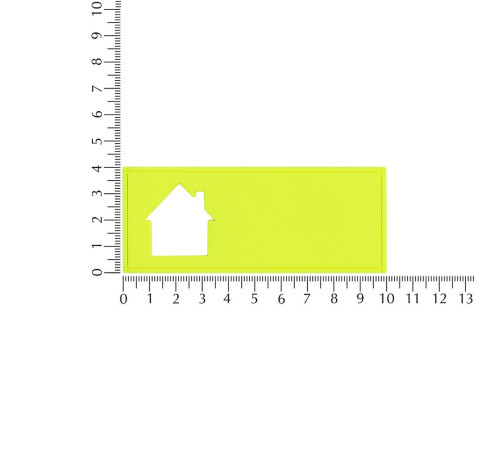 Лейбл из ПВХ с вырубкой «Дом», желтый неон