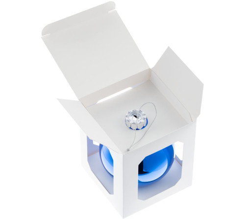 Елочный шар Finery Gloss, 10 см, глянцевый синий