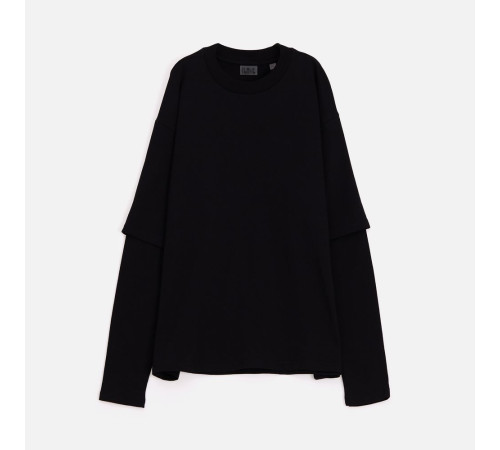 Футболка оверсайз с двойным рукавом Kosmos, черная