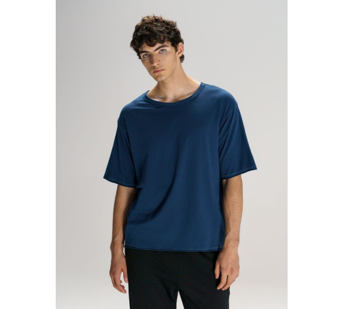 Футболка оверсайз унисекс Vozduh, темно-синяя