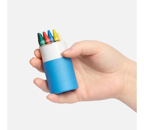 Набор цветных карандашей с мелками Kiddo Tube, голубой с оранжевым