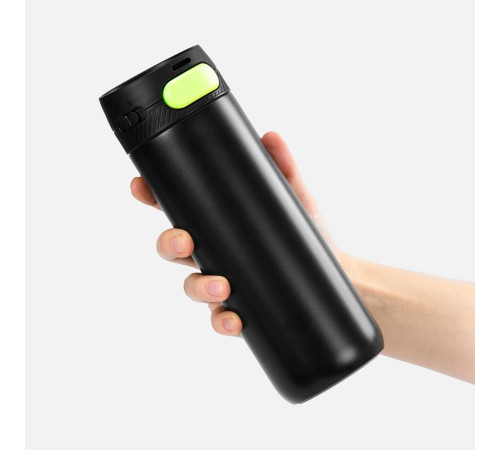 Термостакан X1 с цветной кнопкой, черный с желтым