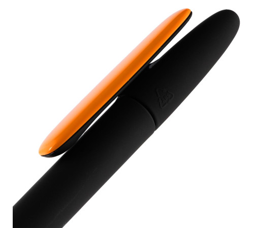Ручка шариковая Prodir DS5 TRR-P Soft Touch, черная с оранжевым