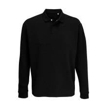 Рубашка поло оверсайз с длинным рукавом Heritage, черная