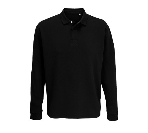 Рубашка поло оверсайз с длинным рукавом Heritage, черная