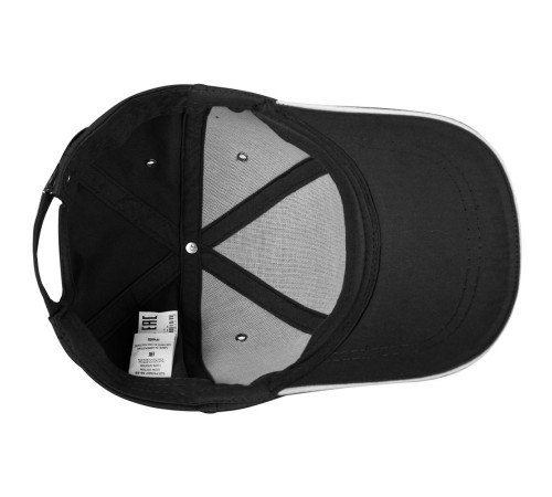 Бейсболка Canopy, черная с белым кантом