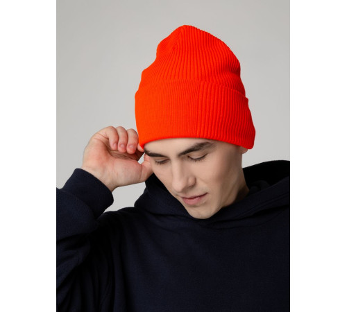 Шапка Real Rib, красно-оранжевая