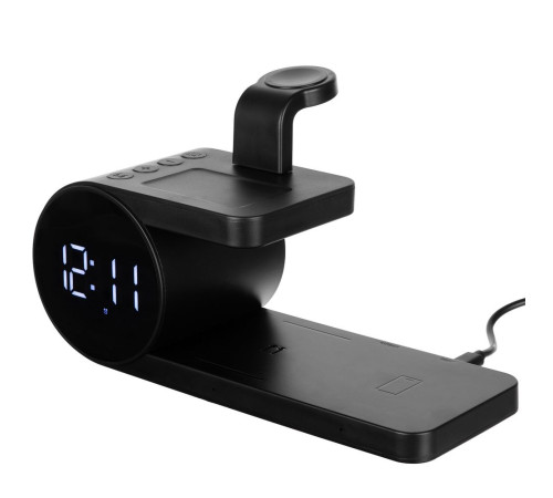 Станция беспроводной зарядки с часами fullStack, черная