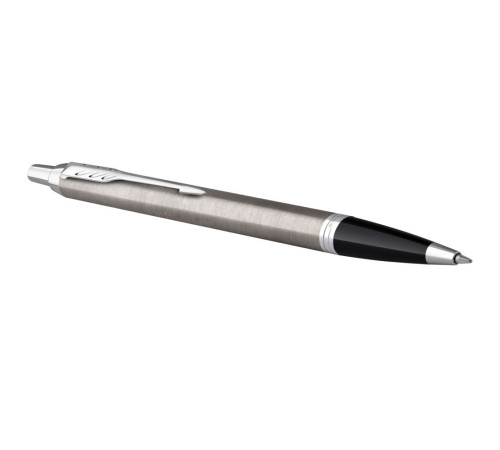 Ручка шариковая Parker IM Essential Stainless Steel CT, серебристая с черным
