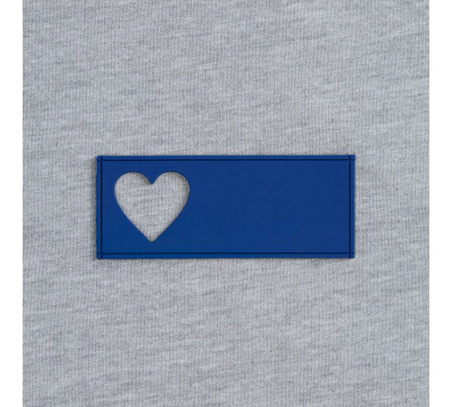 Лейбл из ПВХ с вырубкой «Сердце», синий