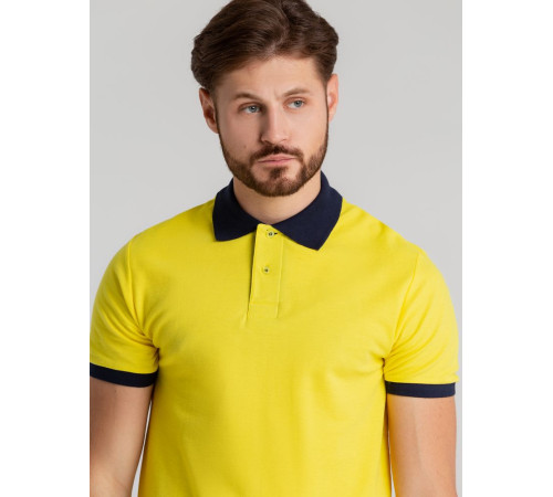 Рубашка поло Prince 190, желтая с темно-синим