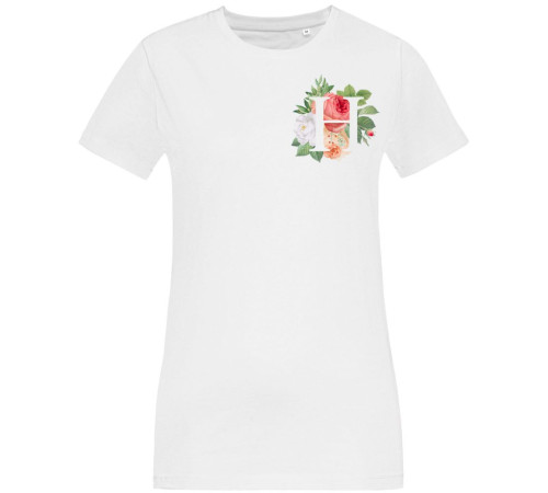 Футболка женская «Цветочная азбука: Н», белая