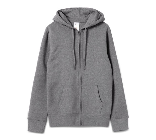 Толстовка на молнии с капюшоном унисекс King, темно-серый меланж