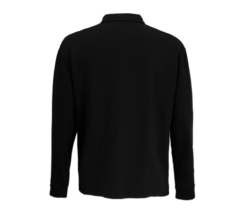 Рубашка поло оверсайз с длинным рукавом Heritage, черная