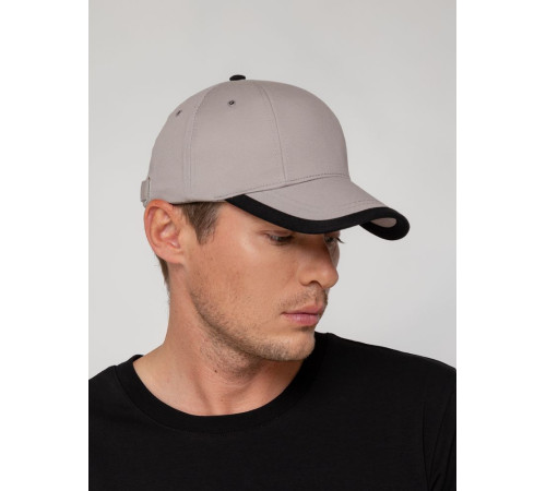 Бейсболка Honor, серая с черным кантом