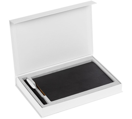 Коробка Silk с ложементом под ежедневник и ручку, ver. 2, белая
