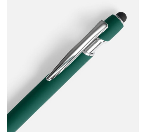 Ручка шариковая Pointer Soft Touch со стилусом, зеленая