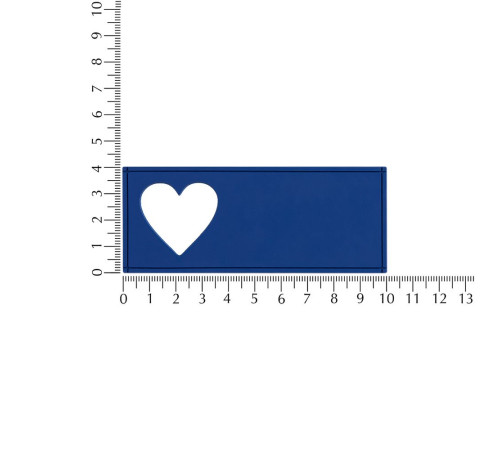 Лейбл из ПВХ с вырубкой «Сердце», синий