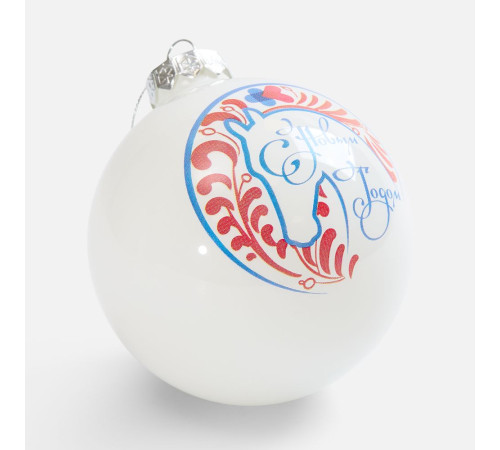 Елочный шар Finery Gloss, 8 см, глянцевый белый