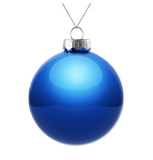 Елочный шар Finery Gloss, 10 см, глянцевый синий