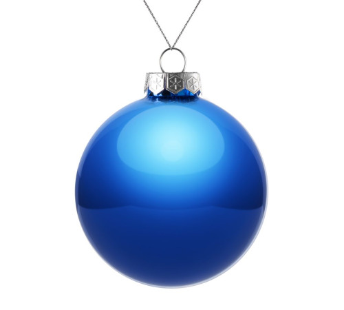 Елочный шар Finery Gloss, 10 см, глянцевый синий