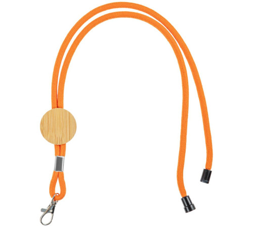 Шнурок для бейджа Tube Wood, оранжевый