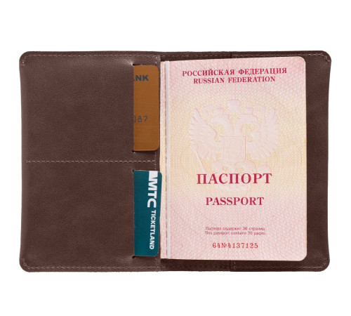 Обложка для паспорта Apache, ver.2, темно-коричневая