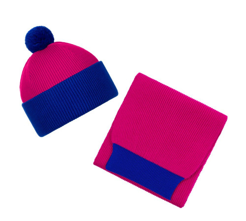 Шарф Snappy, фуксия с синим