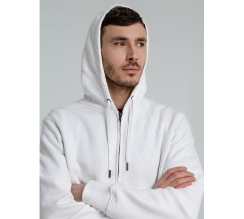 Толстовка на молнии с капюшоном унисекс King, белая