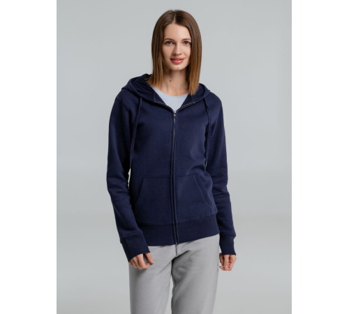 Толстовка на молнии с капюшоном унисекс King, темно-синяя
