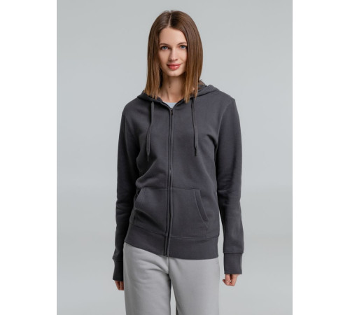 Толстовка на молнии с капюшоном унисекс King, темно-серая