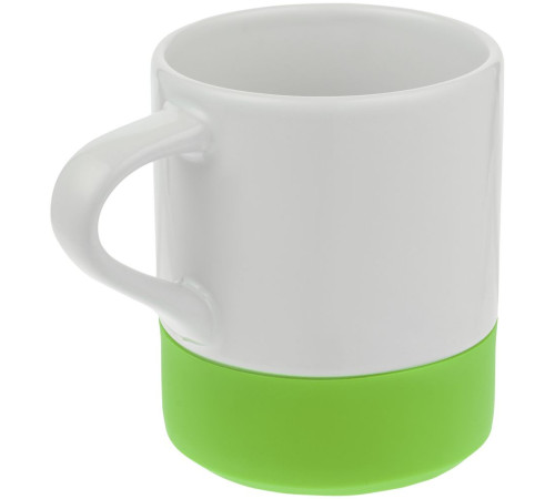 Кружка с силиконовой подставкой Protege, зеленое яблоко