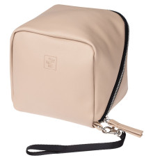 Дорожная косметичка Cubo, бежевая с логотипом