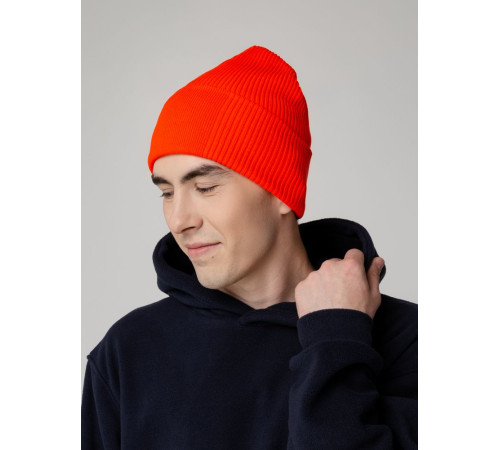 Шапка Real Rib, красно-оранжевая